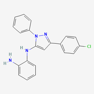 N2-[5-(4-chlorophenyl)-2-phenyl-3-pyrazolyl]benzene-1,2-diamine
