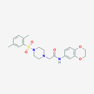 N-(2,3-dihydro-1,4-benzodioxin-6-yl)-2-[4-(2,5-dimethylphenyl)sulfonyl-1-piperazinyl]acetamide