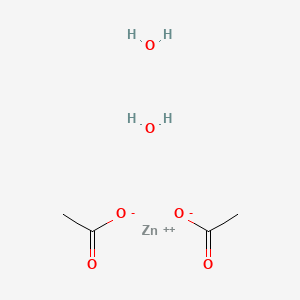 molecular formula C4H6O4Zn · 2H2O<br>C4H10O6Zn B1226318 Zinc acetate dihydrate CAS No. 5970-45-6