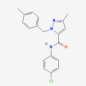 N-(4-chlorophenyl)-5-methyl-2-[(4-methylphenyl)methyl]-3-pyrazolecarboxamide