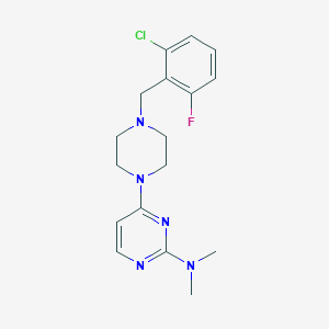 molecular formula C17H21ClFN5 B12263322 4-{4-[(2-chloro-6-fluorophenyl)methyl]piperazin-1-yl}-N,N-dimethylpyrimidin-2-amine 