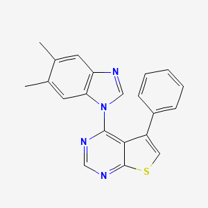 molecular formula C21H16N4S B1226335 4-(5,6-Dimethyl-1-benzimidazolyl)-5-phenylthieno[2,3-d]pyrimidine 