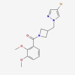molecular formula C16H18BrN3O3 B12263384 4-bromo-1-{[1-(2,3-dimethoxybenzoyl)azetidin-3-yl]methyl}-1H-pyrazole 