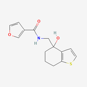 molecular formula C14H15NO3S B12263445 N-[(4-hydroxy-4,5,6,7-tetrahydro-1-benzothiophen-4-yl)methyl]furan-3-carboxamide 