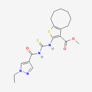 2-[[[[(1-Ethyl-4-pyrazolyl)-oxomethyl]amino]-sulfanylidenemethyl]amino]-4,5,6,7,8,9-hexahydrocycloocta[b]thiophene-3-carboxylic acid methyl ester