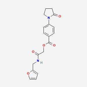 molecular formula C18H18N2O5 B1226350 4-(2-Oxo-1-pyrrolidinyl)benzoic acid [2-(2-furanylmethylamino)-2-oxoethyl] ester 