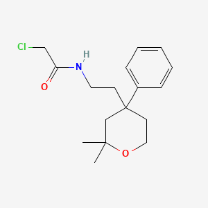 molecular formula C17H24ClNO2 B1226375 2-CHLORO-N~1~-[2-(2,2-DIMETHYL-4-PHENYLTETRAHYDRO-2H-PYRAN-4-YL)ETHYL]ACETAMIDE 