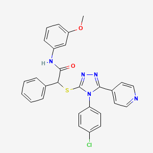 molecular formula C28H22ClN5O2S B1226389 2-[[4-(4-chlorophenyl)-5-pyridin-4-yl-1,2,4-triazol-3-yl]thio]-N-(3-methoxyphenyl)-2-phenylacetamide 