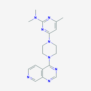 molecular formula C18H22N8 B12263894 N,N,4-trimethyl-6-(4-{pyrido[3,4-d]pyrimidin-4-yl}piperazin-1-yl)pyrimidin-2-amine 