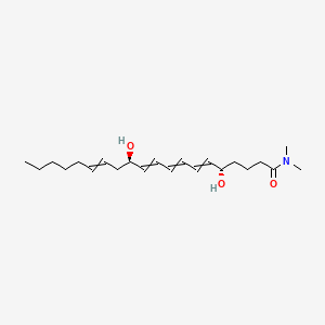 molecular formula C22H37NO3 B1226412 (5S,12R)-5,12-dihydroxy-N,N-dimethylicosa-6,8,10,14-tetraenamide 
