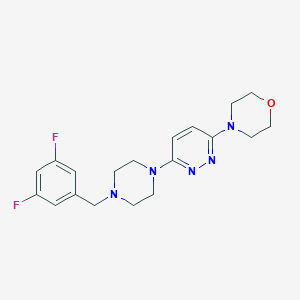 molecular formula C19H23F2N5O B12264142 4-(6-{4-[(3,5-Difluorophenyl)methyl]piperazin-1-yl}pyridazin-3-yl)morpholine 