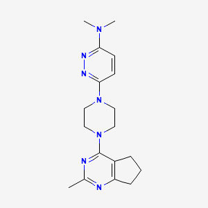 molecular formula C18H25N7 B12264148 N,N-dimethyl-6-(4-{2-methyl-5H,6H,7H-cyclopenta[d]pyrimidin-4-yl}piperazin-1-yl)pyridazin-3-amine 
