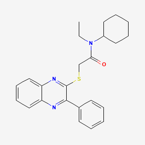 molecular formula C24H27N3OS B12264279 N-cyclohexyl-N-ethyl-2-[(3-phenylquinoxalin-2-yl)sulfanyl]acetamide 