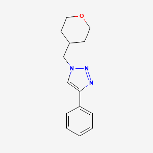 molecular formula C14H17N3O B12264287 4-phenyl-1-((tetrahydro-2H-pyran-4-yl)methyl)-1H-1,2,3-triazole 