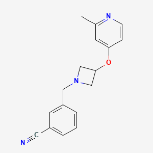 molecular formula C17H17N3O B12264302 3-({3-[(2-Methylpyridin-4-yl)oxy]azetidin-1-yl}methyl)benzonitrile 
