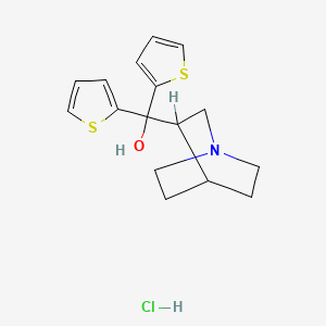 molecular formula C16H20ClNOS2 B1226433 Quinuclidin-3-yldi(thiophen-2-yl)methanol hydrochloride CAS No. 57734-76-6
