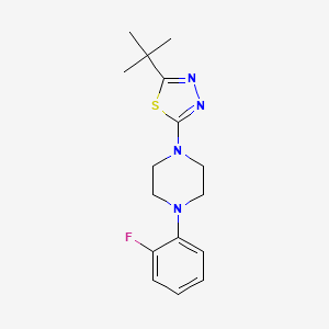 molecular formula C16H21FN4S B12264368 1-(5-Tert-butyl-1,3,4-thiadiazol-2-yl)-4-(2-fluorophenyl)piperazine 