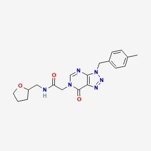 molecular formula C19H22N6O3 B1226453 2-{3-[(4-METHYLPHENYL)METHYL]-7-OXO-3H,6H,7H-[1,2,3]TRIAZOLO[4,5-D]PYRIMIDIN-6-YL}-N-[(OXOLAN-2-YL)METHYL]ACETAMIDE 