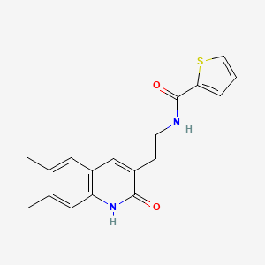 N-[2-(6,7-dimethyl-2-oxo-1H-quinolin-3-yl)ethyl]-2-thiophenecarboxamide