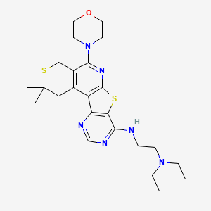 N'-(2,2-Dimethyl-5-morpholin-4-yl-1,4-dihydro-2H-3,7-dithia-6,9,11-triaza-benzo[c]fluoren-8-yl)-N,N-diet hyl-ethane-1,2-diamine