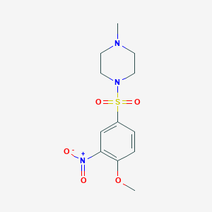 molecular formula C12H17N3O5S B12264624 Piperazine, 1-[(4-methoxy-3-nitrophenyl)sulfonyl]-4-methyl- CAS No. 793715-98-7