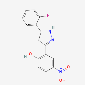 6-[5-(2-Fluorophenyl)-3-pyrazolidinylidene]-4-nitro-1-cyclohexa-2,4-dienone