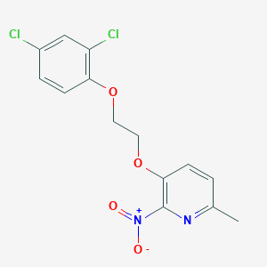 molecular formula C14H12Cl2N2O4 B1226483 3-[2-(2,4-Dichlorophenoxy)ethoxy]-6-methyl-2-nitropyridine 