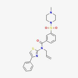 3-[(4-methyl-1-piperazinyl)sulfonyl]-N-(4-phenyl-2-thiazolyl)-N-prop-2-enylbenzamide