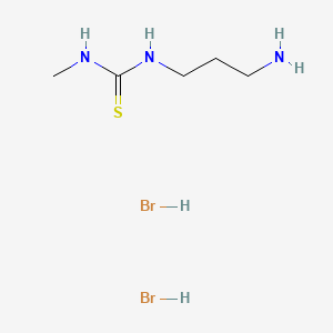 molecular formula C5H15Br2N3S B1226489 Pseudourea, 2-(3-aminopropyl)-3-methyl-2-thio-, dihydrobromide CAS No. 62209-00-1
