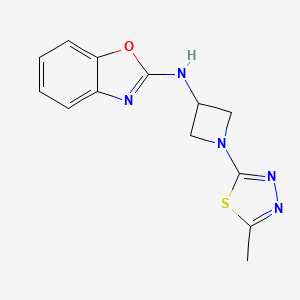 molecular formula C13H13N5OS B12264934 N-[1-(5-methyl-1,3,4-thiadiazol-2-yl)azetidin-3-yl]-1,3-benzoxazol-2-amine 