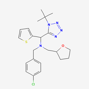 1-(1-tert-butyl-5-tetrazolyl)-N-[(4-chlorophenyl)methyl]-N-(2-oxolanylmethyl)-1-thiophen-2-ylmethanamine