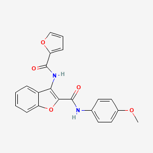 molecular formula C21H16N2O5 B1226507 3-(2-furoylamino)-N-(4-methoxyphenyl)-1-benzofuran-2-carboxamide 