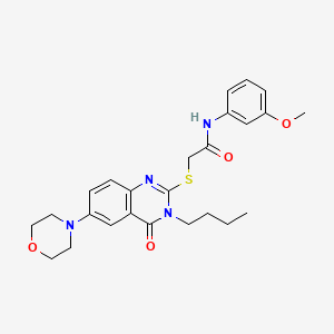2-[[3-butyl-6-(4-morpholinyl)-4-oxo-2-quinazolinyl]thio]-N-(3-methoxyphenyl)acetamide