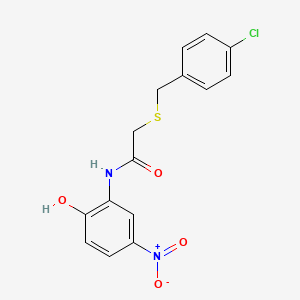 2-[(4-chlorophenyl)methylthio]-N-(2-hydroxy-5-nitrophenyl)acetamide