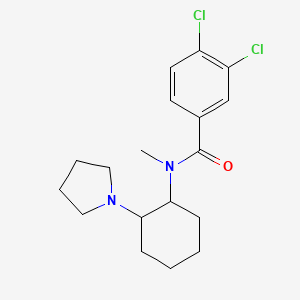 molecular formula C18H24Cl2N2O B1226520 cis-(+/-)-3,4-Dichloro-N-methyl-N-(2-[1-pyrrolidinyl]cyclohexyl)benzeneacetamide 