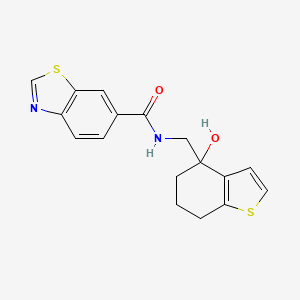 molecular formula C17H16N2O2S2 B12265226 N-[(4-hydroxy-4,5,6,7-tetrahydro-1-benzothiophen-4-yl)methyl]-1,3-benzothiazole-6-carboxamide 