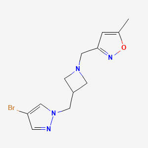 molecular formula C12H15BrN4O B12265245 3-({3-[(4-bromo-1H-pyrazol-1-yl)methyl]azetidin-1-yl}methyl)-5-methyl-1,2-oxazole 