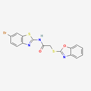 2-(1,3-benzoxazol-2-ylthio)-N-(6-bromo-1,3-benzothiazol-2-yl)acetamide