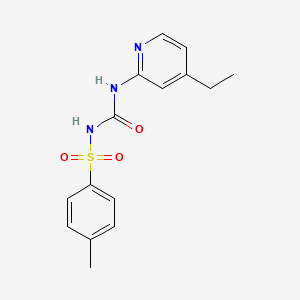 molecular formula C15H17N3O3S B1226532 1-(4-Ethyl-2-pyridinyl)-3-(4-methylphenyl)sulfonylurea 