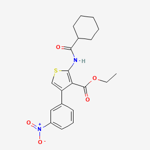molecular formula C20H22N2O5S B1226543 2-[[环己基(氧代)甲基]氨基]-4-(3-硝基苯基)-3-噻吩甲酸乙酯 