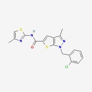 1-[(2-chlorophenyl)methyl]-3-methyl-N-(4-methyl-2-thiazolyl)-5-thieno[2,3-c]pyrazolecarboxamide