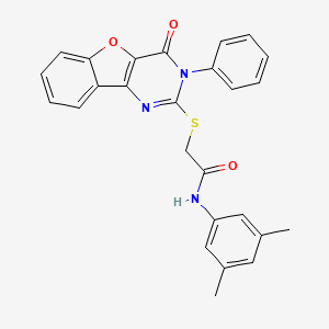 N-(3,5-dimethylphenyl)-2-[(4-oxo-3-phenyl-2-benzofuro[3,2-d]pyrimidinyl)thio]acetamide