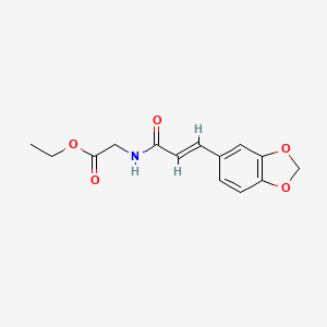 molecular formula C14H15NO5 B1226554 ethyl 2-[[(E)-3-(1,3-benzodioxol-5-yl)prop-2-enoyl]amino]acetate CAS No. 6609-98-9