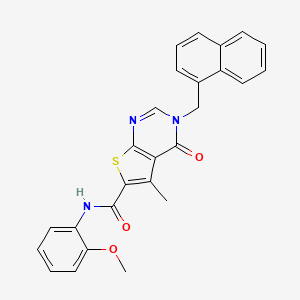 N-(2-methoxyphenyl)-5-methyl-3-(1-naphthalenylmethyl)-4-oxo-6-thieno[2,3-d]pyrimidinecarboxamide
