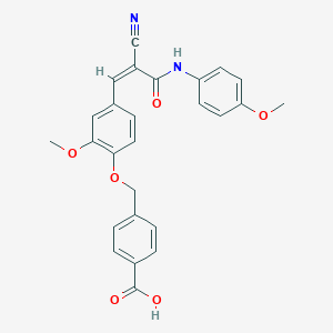 4-[[4-[(Z)-2-cyano-3-(4-methoxyanilino)-3-oxoprop-1-enyl]-2-methoxyphenoxy]methyl]benzoic acid