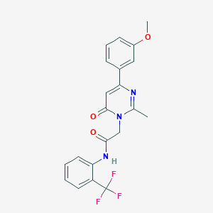 molecular formula C21H18F3N3O3 B12265663 2-[4-(3-methoxyphenyl)-2-methyl-6-oxo-1,6-dihydropyrimidin-1-yl]-N-[2-(trifluoromethyl)phenyl]acetamide 