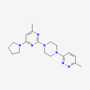 molecular formula C18H25N7 B12265688 4-Methyl-2-[4-(6-methylpyridazin-3-yl)piperazin-1-yl]-6-(pyrrolidin-1-yl)pyrimidine 