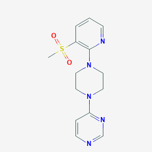 molecular formula C14H17N5O2S B12265809 4-[4-(3-Methanesulfonylpyridin-2-yl)piperazin-1-yl]pyrimidine 