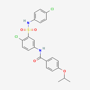 molecular formula C22H20Cl2N2O4S B1226581 N-[4-chloro-3-[(4-chlorophenyl)sulfamoyl]phenyl]-4-propan-2-yloxybenzamide 