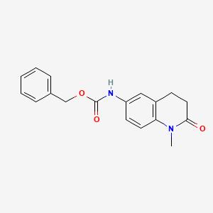 molecular formula C18H18N2O3 B12265816 Carbamic acid, (1,2,3,4-tetrahydro-1-methyl-2-oxo-6-quinolinyl)-, phenylmethyl ester CAS No. 233775-31-0